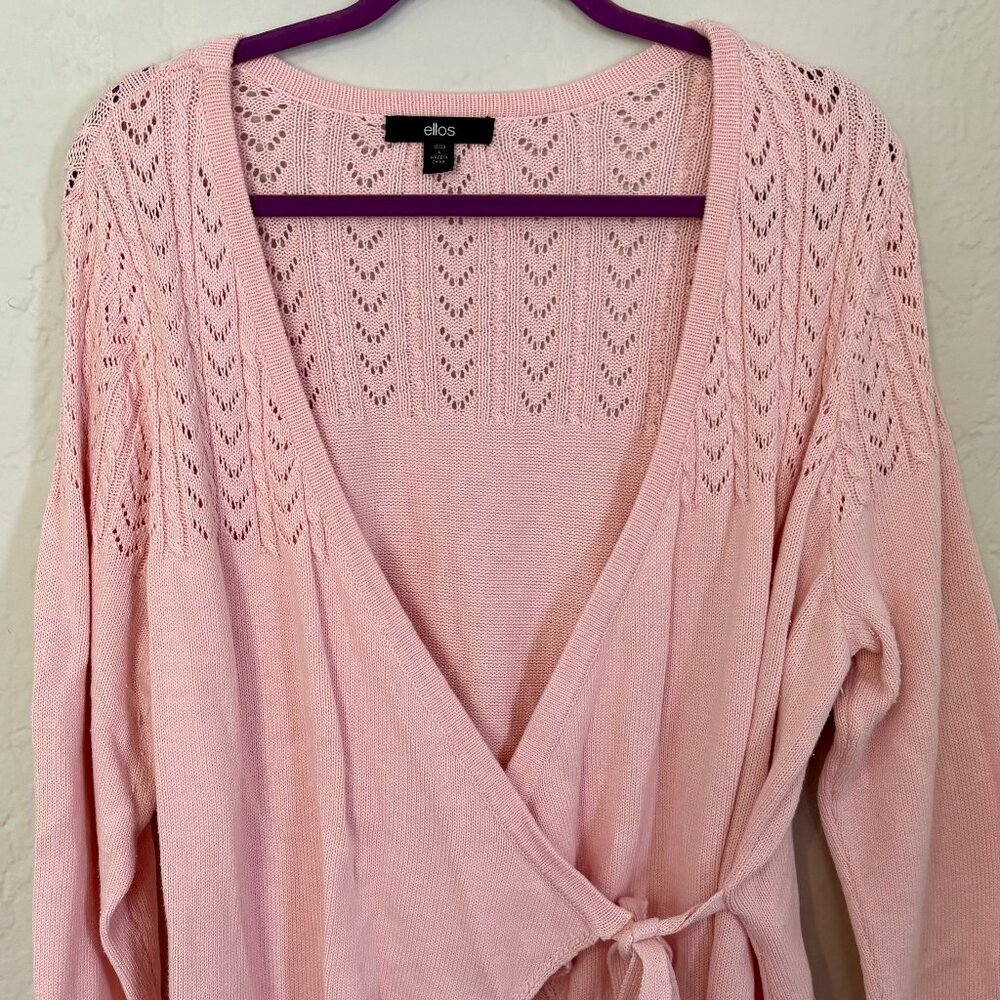 Ellos 18/20 pink wrap sweater